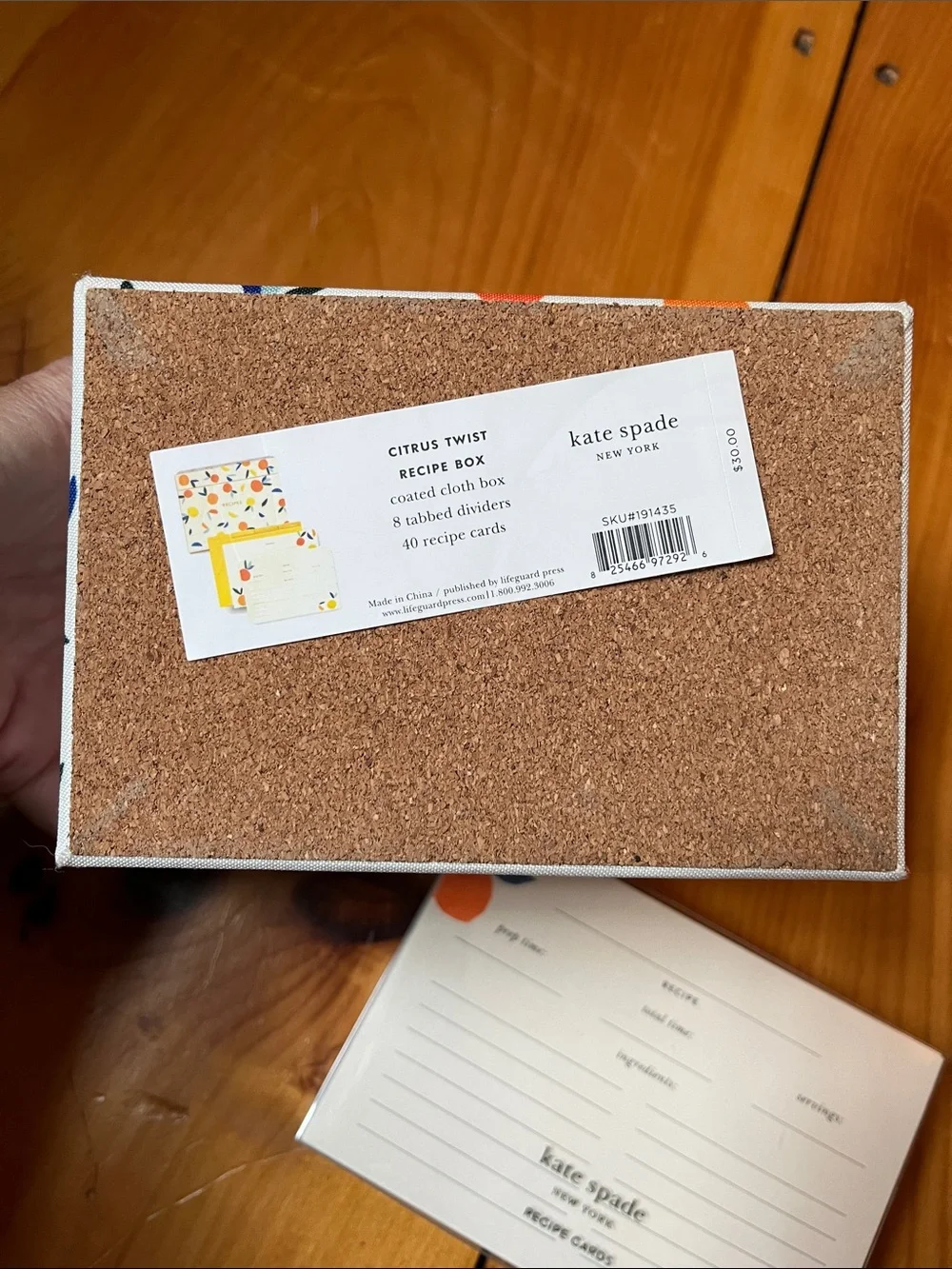 Unused! KATE SPADE Recipe Box + Recipe Cards w/Dividers
